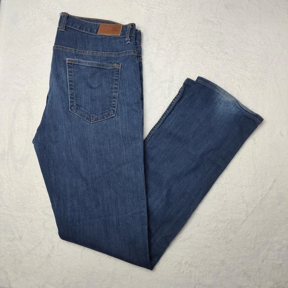 Dearborn‎ Denim Jeans Mens 38x33 Blue Wash Straight Leg Stretch Chicago USA